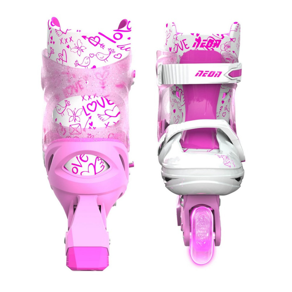 Дитячі ролики Inline Neon NT08P4 колеса що світяться, розмір 34-37, рожевий