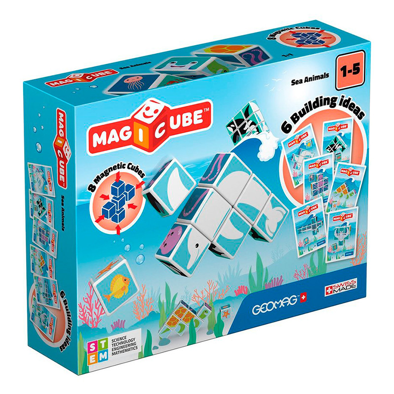 Магнітні кубики Geomag MAGICUBE 146GM Sea Animals + 11 cards