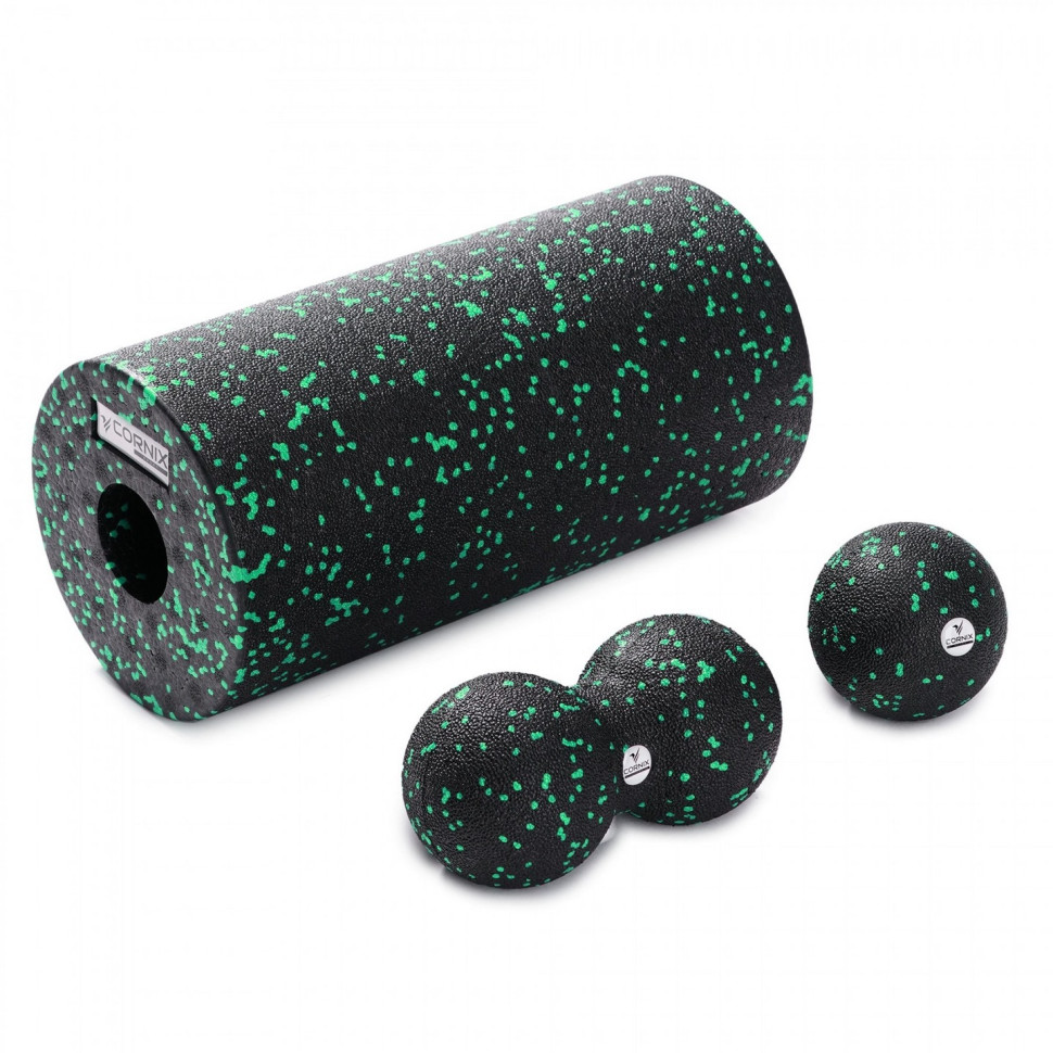 Масажний набір Cornix XR-0079 (Ball 8 см, Duoball 8 х 16 см і Foam Roller 30 х 15 см)