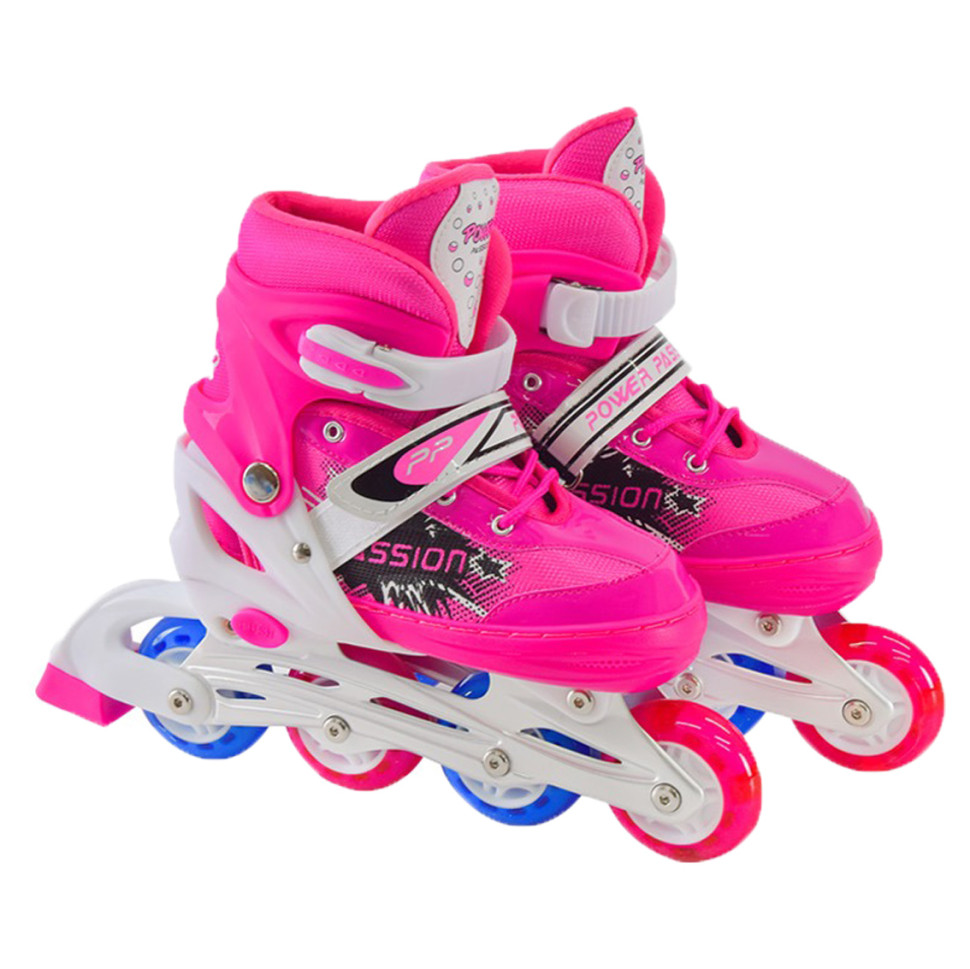 Дитячі ролики Bambi RL2406(Pink) колеса що світяться, рожевий, L (39-42)