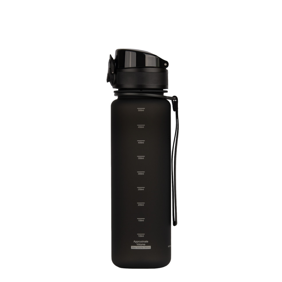 Бутылка для воды UZSPACE 3026(Black) 500 мл, черная