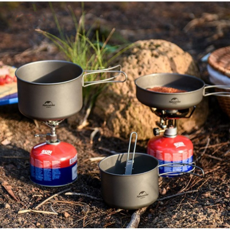 Кастрюля титановая со складной ручкой NH18T202-B Naturehike 6927595733561, 1300 мл