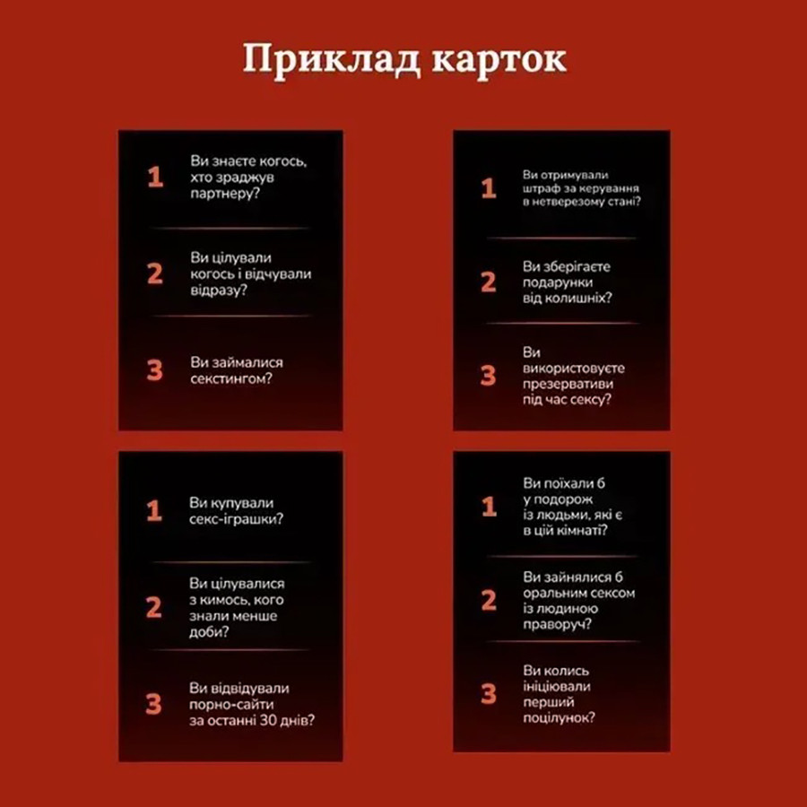 Настольная игра Конфиденциальность Gamesly 290148, 100 карточек, 300 вопросов