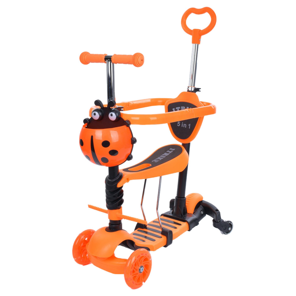 Самокат детский 3-х колесный 5 в 1 iTrike JR3-101-OR, до 25 кг