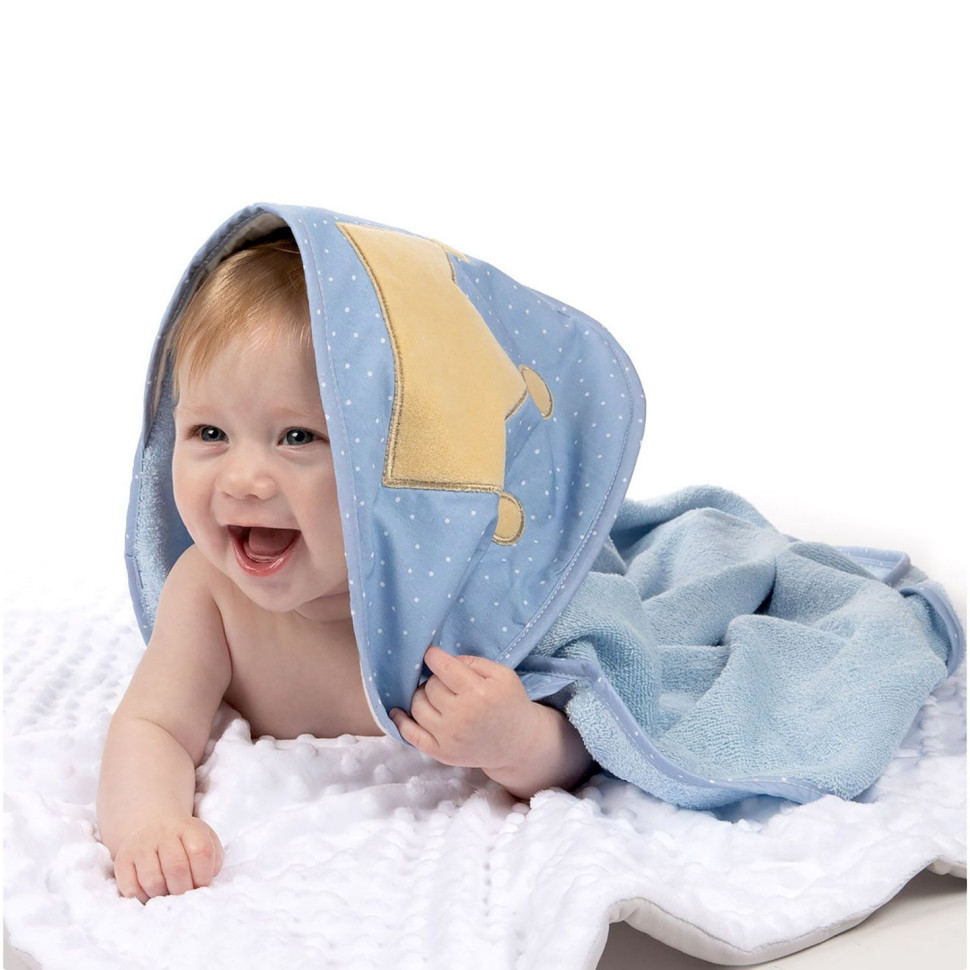 Дитячий рушник після купання King Canpol babies 26/800_blu з капюшоном 85x85 см
