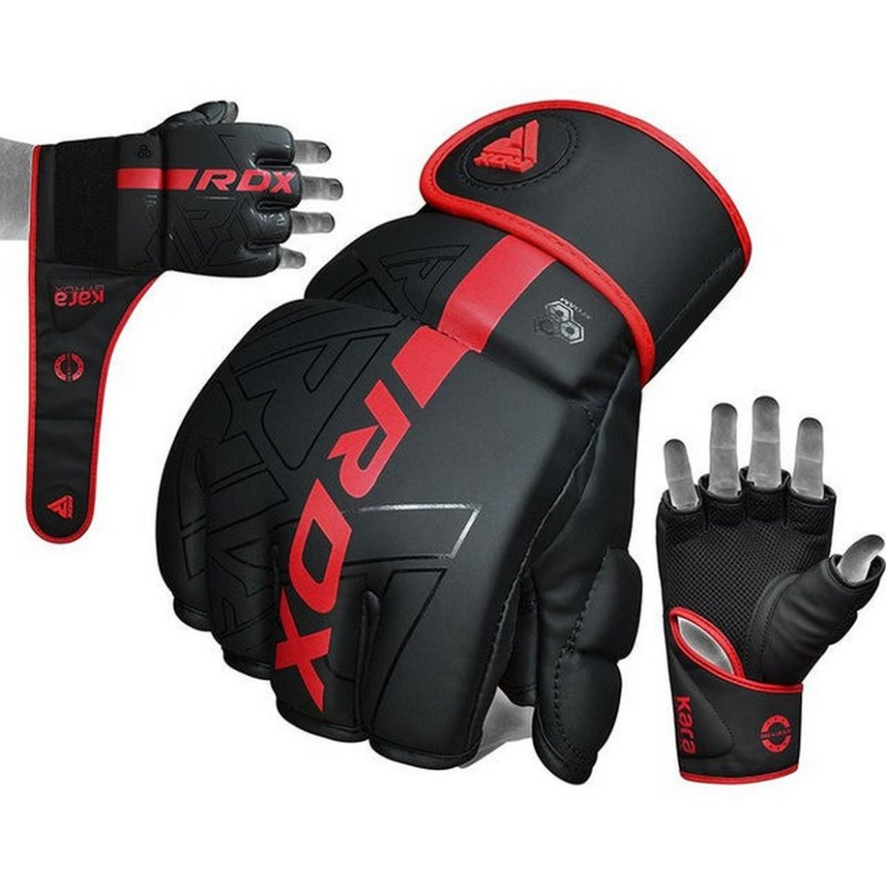 Перчатки для ММА F6 KARA Matte RDX Inc Limited GGR-F6MR-XL, Red, XL (капа в комплекте)
