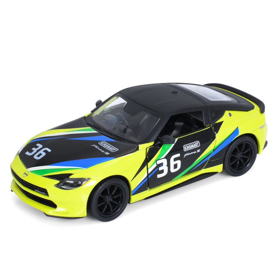 Машинка інерційна 2023 Nissan Fairlady Z Kinsmart KT5443WF(Yellow) 1:36, 12 см, відчиняються двері