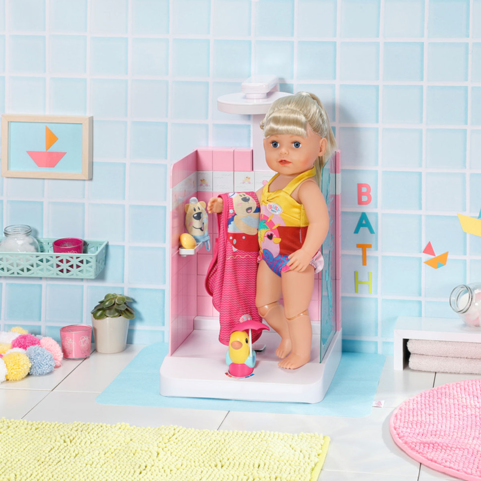 Автоматична душова кабінка для ляльки Baby Born - Купаємося з качечкою 830604