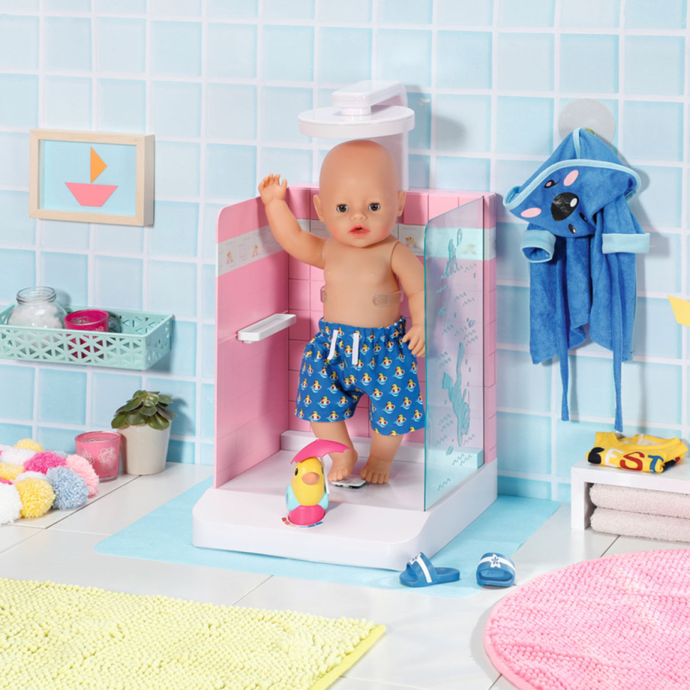 Автоматична душова кабінка для ляльки Baby Born - Купаємося з качечкою 830604