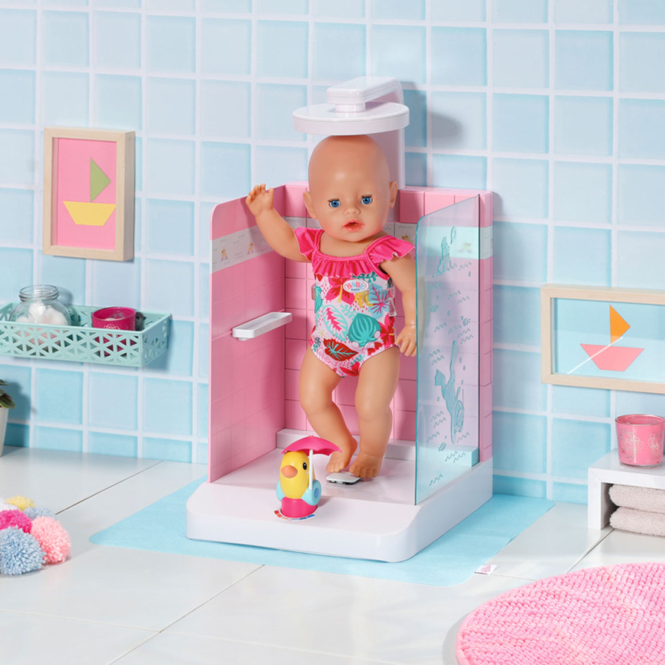 Автоматична душова кабінка для ляльки Baby Born - Купаємося з качечкою 830604
