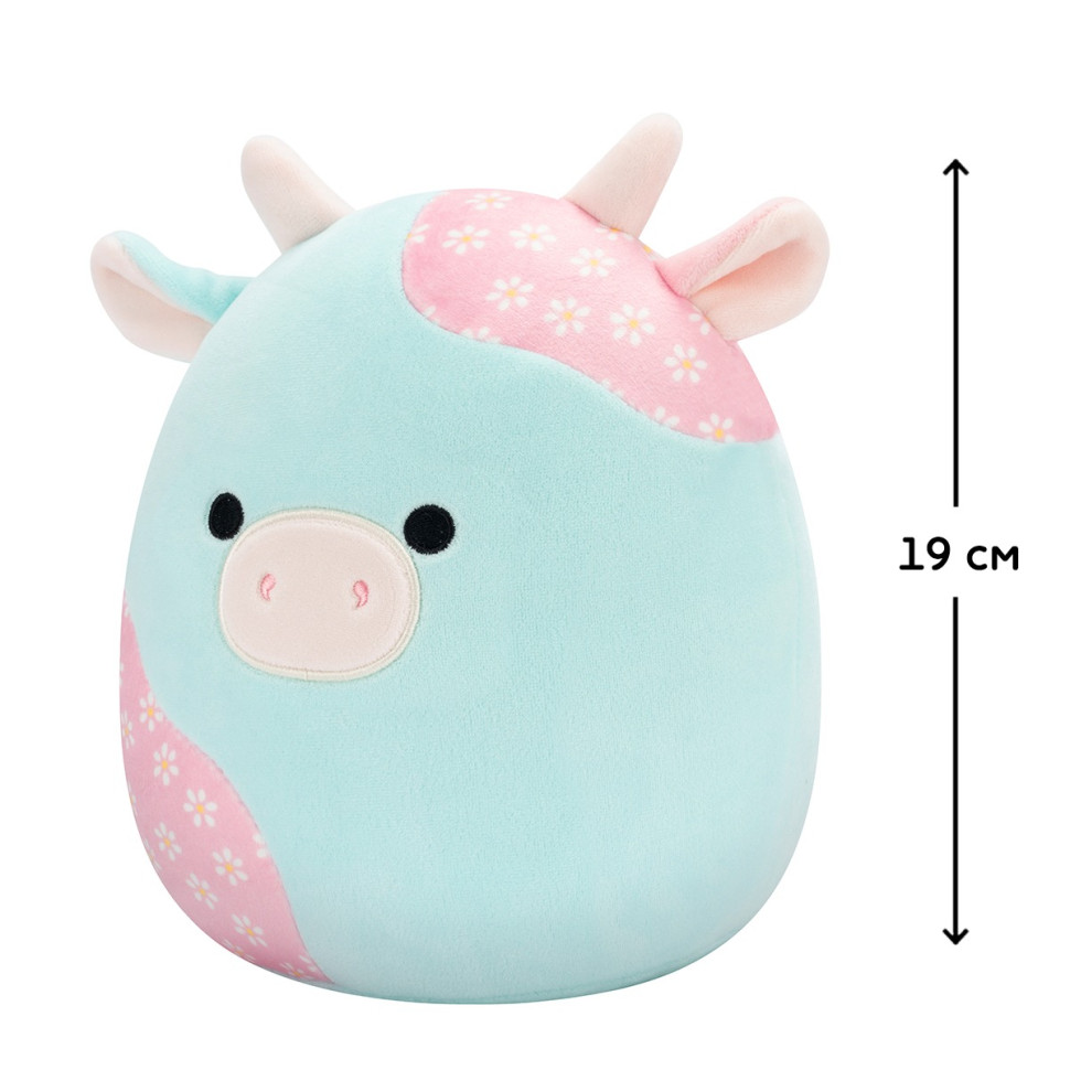 Дитяча м'яка іграшка М'ятна пастельна корівка Squishmallows SQER01209, 19 см
