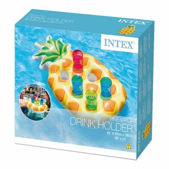 Плот надувной Intex 57505 Ананас 97x58 см с держателями стаканов