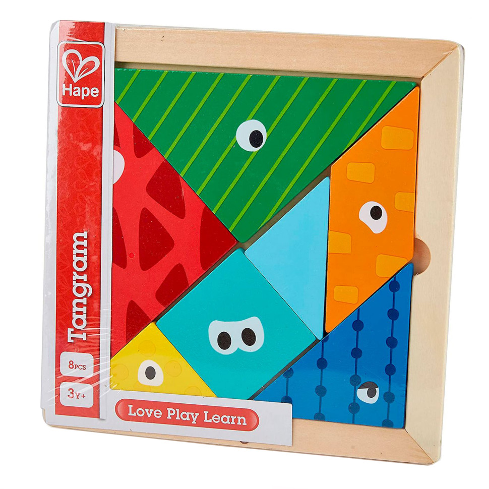 Игра-головоломка Деревянный танграм Hape E1630, 8 деталей