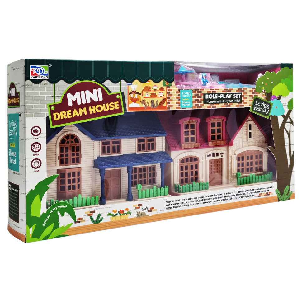 Дитячий ігровий будиночок для ляльок Bambi M-02A-02D з меблями