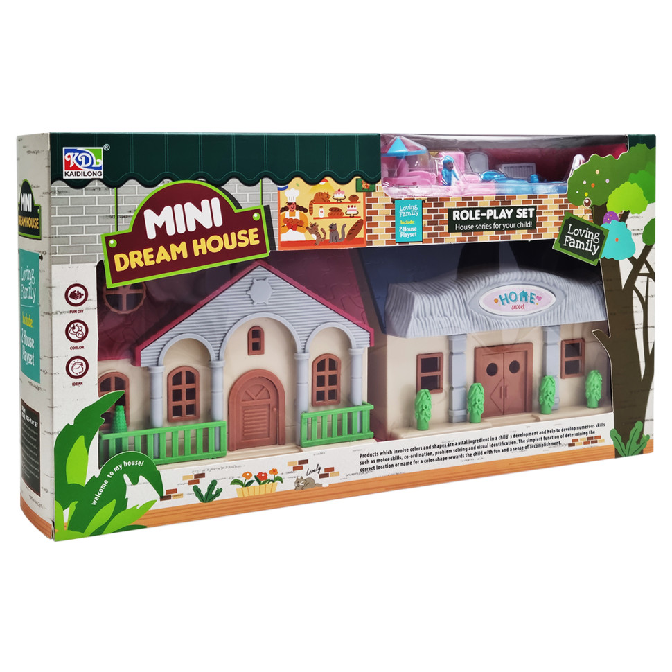 Дитячий ігровий будиночок для ляльок Bambi M-02A-02D з меблями