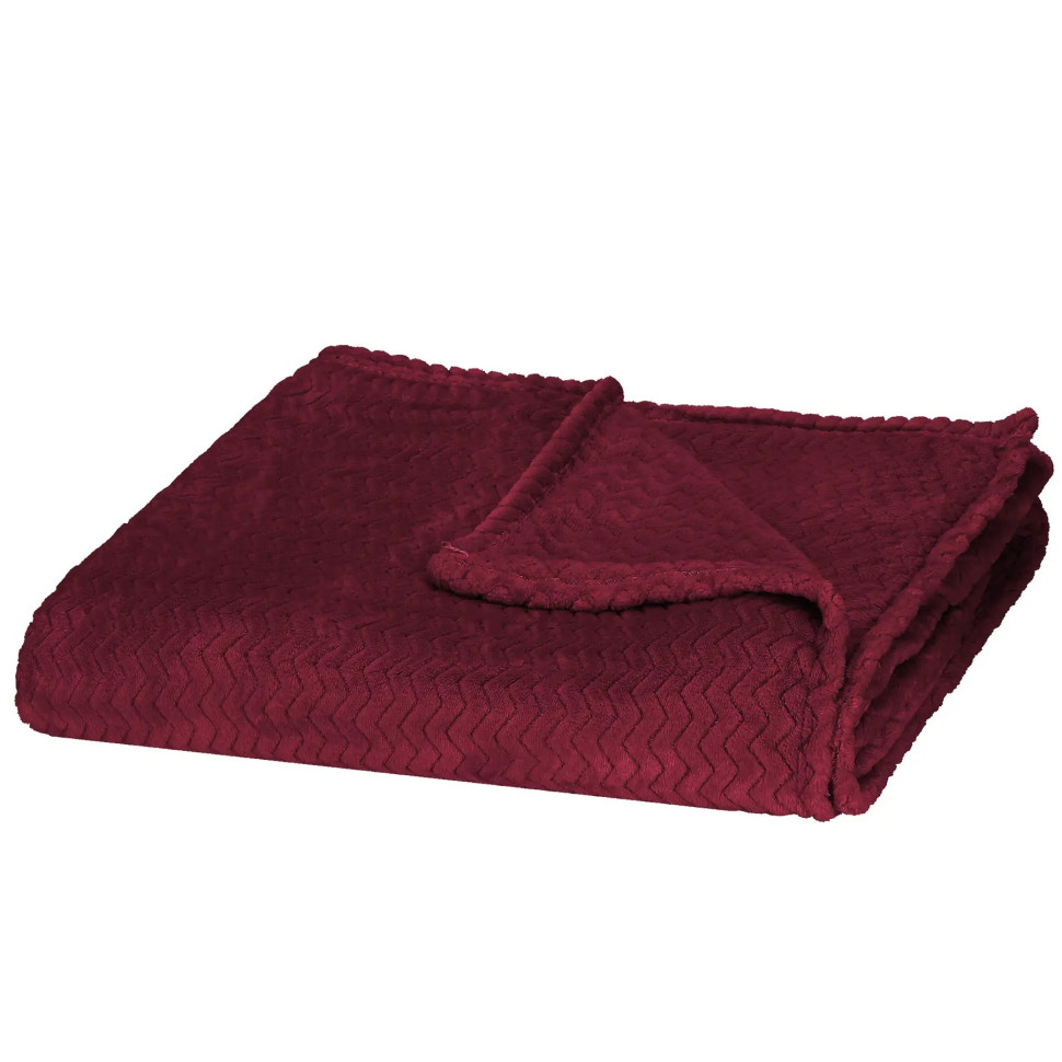 Плед-покрывало Extra Soft Springos HA7161 темно-красный 200x220 см