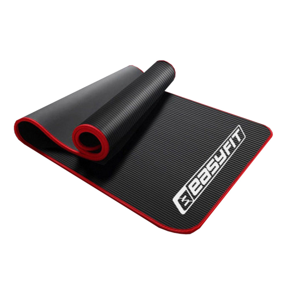 Коврик для йоги и фитнеса Flex Pro EasyFit EF-19192-BK, с красным кантом