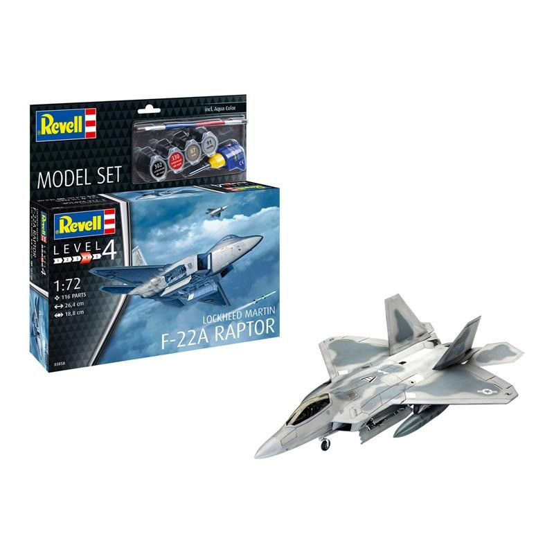 Сборная модель-копия Самолет Lockheed Martin F-22A Raptor Revell RVL-63858 уровень 4 масштаб 1:72