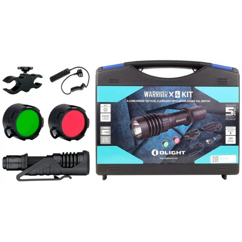 Фонарь Warrior X 4 KIT Olight Warrior X 4 KIT, черный 2600 люмен