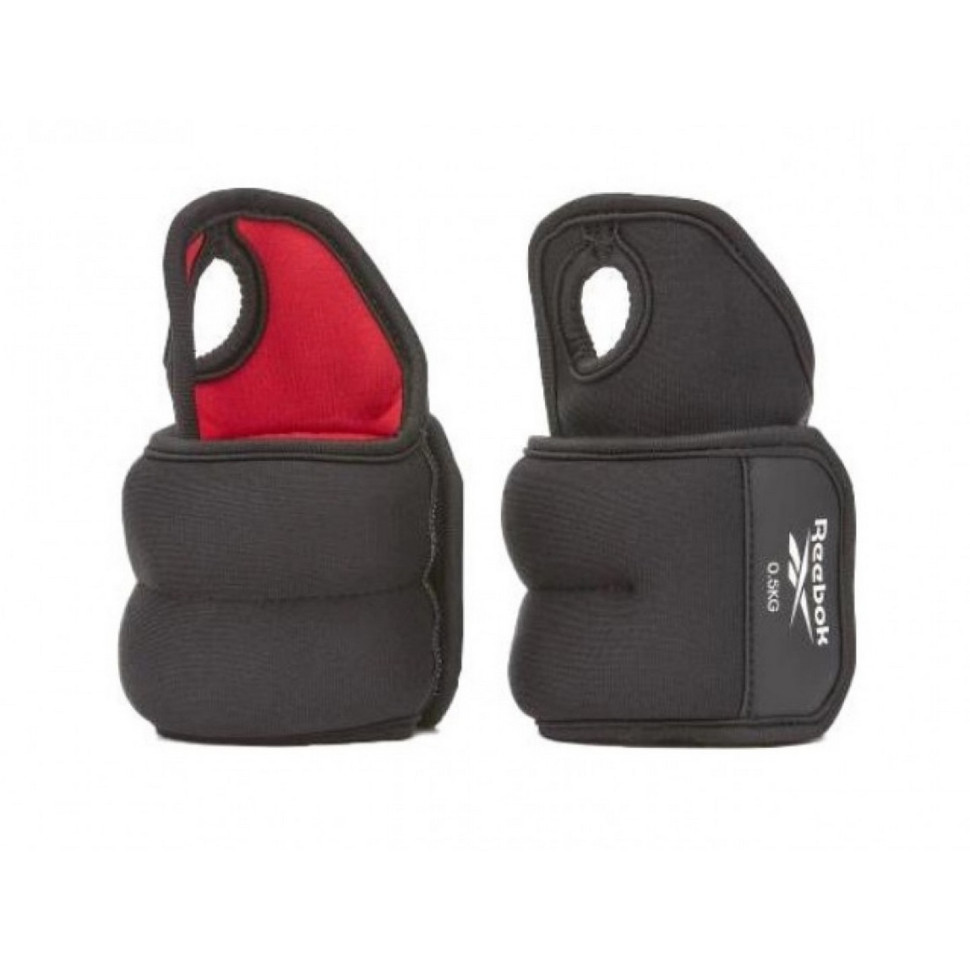 Утяжелители запястья Wrist Weights Reebok RAWT-11210 черный, красный 0.5 кг