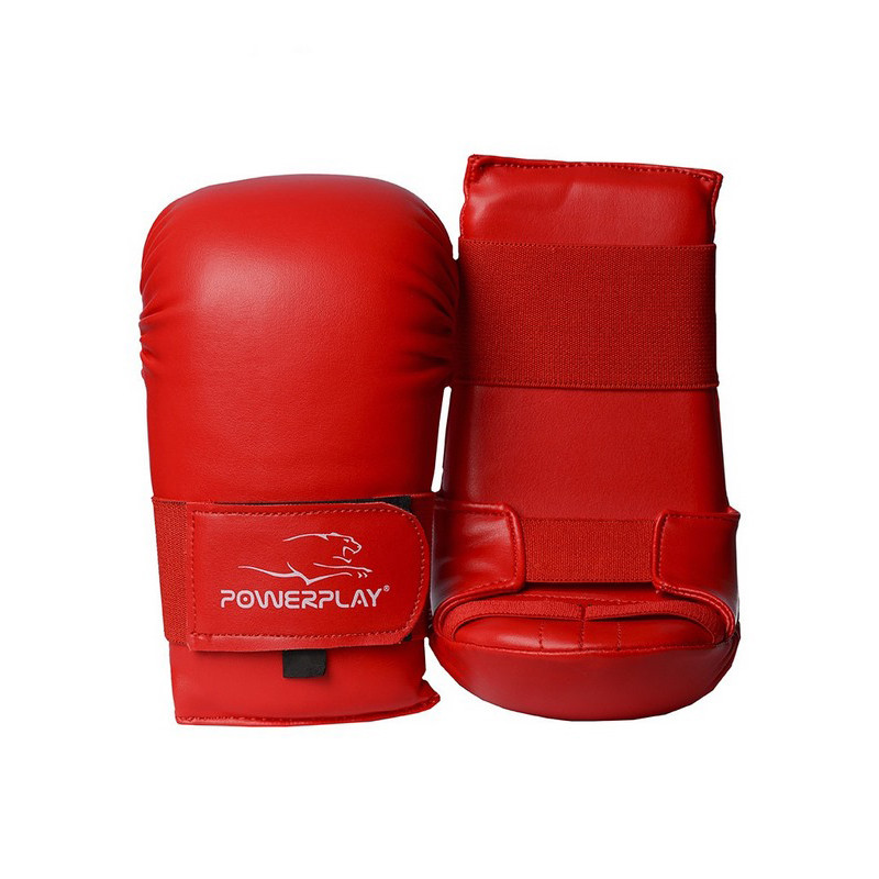 Перчатки для каратэ PowerPlay PP_3027_S_Red, Красные, L (капа в подарок)