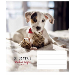 Тетрадь ученическая "Be joyful always" Школярик 012-3263L-3 в линию, 12 листов