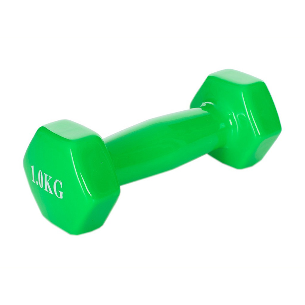 Гантель для фітнесу Bambi M 0289-GR з вініловим покриттям, 1 кг, зелений