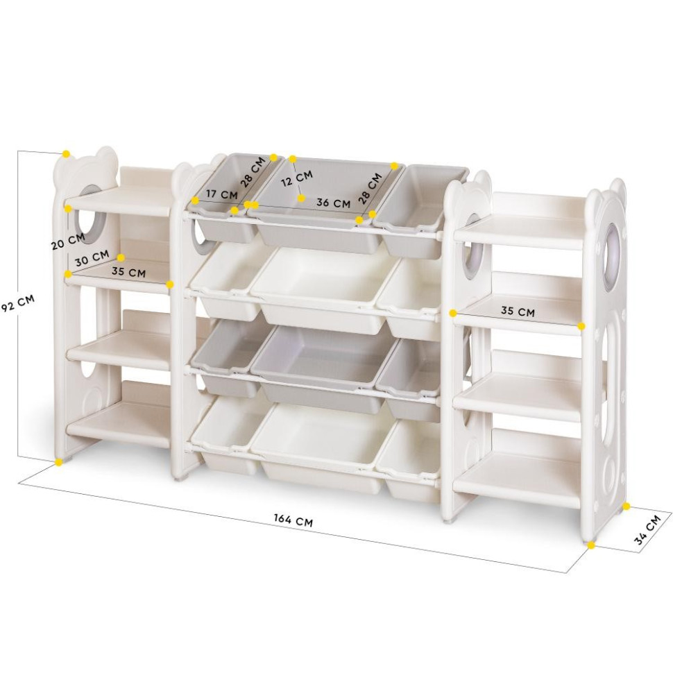 Стеллаж для книг и игрушек Oliver Mealux KD-E028 White/Grey белый-серый