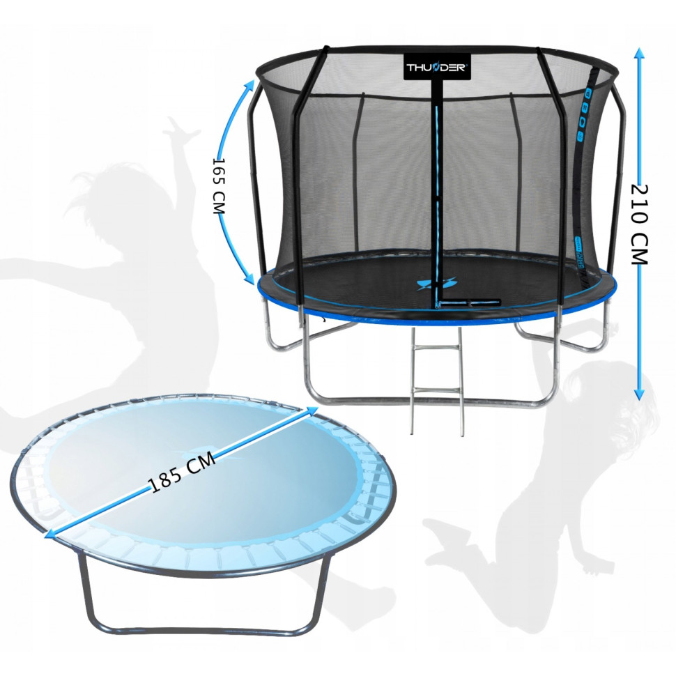 Батут с внутренней сеткой Thunder INSIDE-ELITE-6FT-BLUE Black/Blue 185 см 