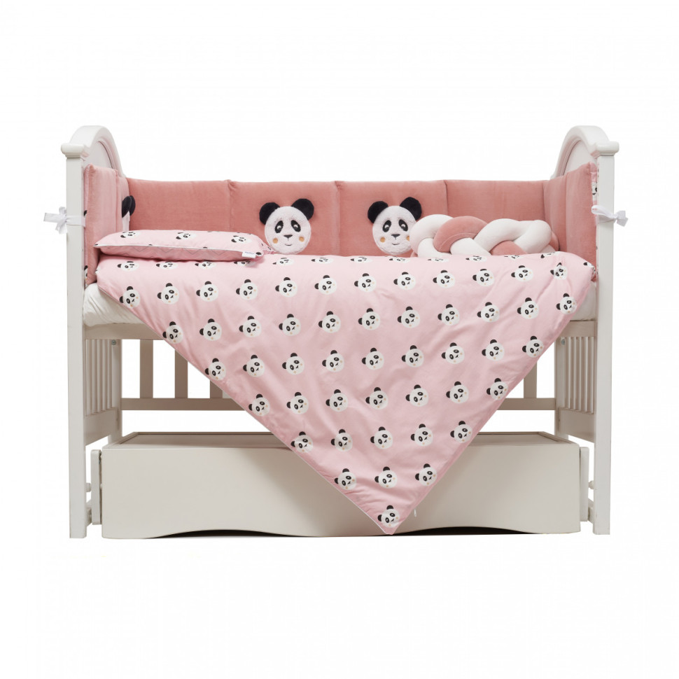 Детский постельный комплект Panda Twins 4075-TP-08, 7 элементов