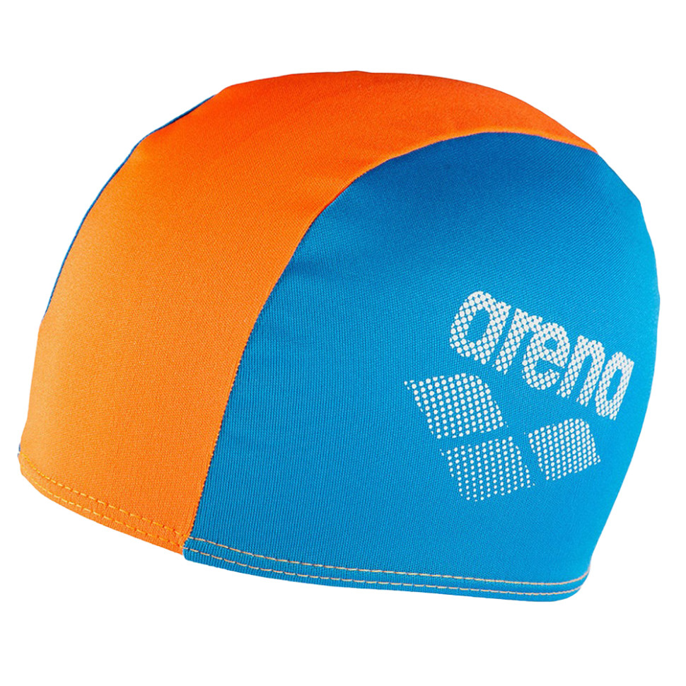 Шапка для плавания POLYESTER II JR Arena 002468-730 голубой, оранжевый, OSFM