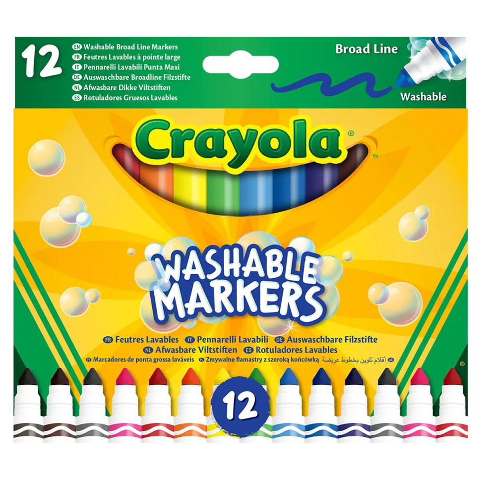 Набор фломастеров широкая линия (washable) Crayola 58-8340, 12 цветов в упаковке