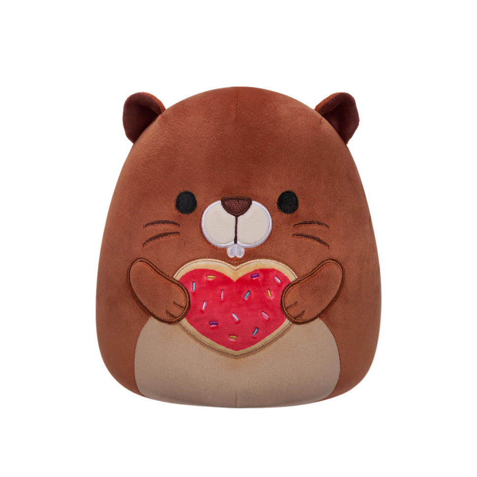 Мягкая игрушка Бобер Чип с сердечком Squishmallows SQVA00856, 19 см