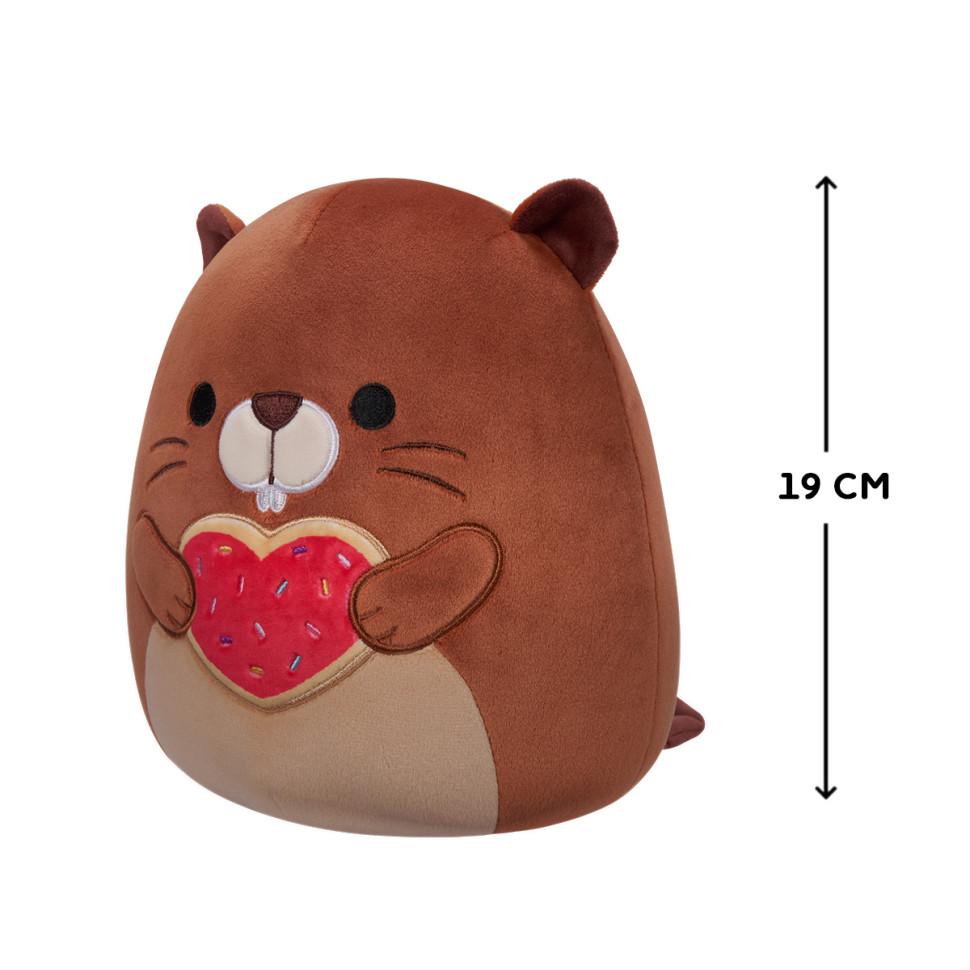 Мягкая игрушка Бобер Чип с сердечком Squishmallows SQVA00856, 19 см