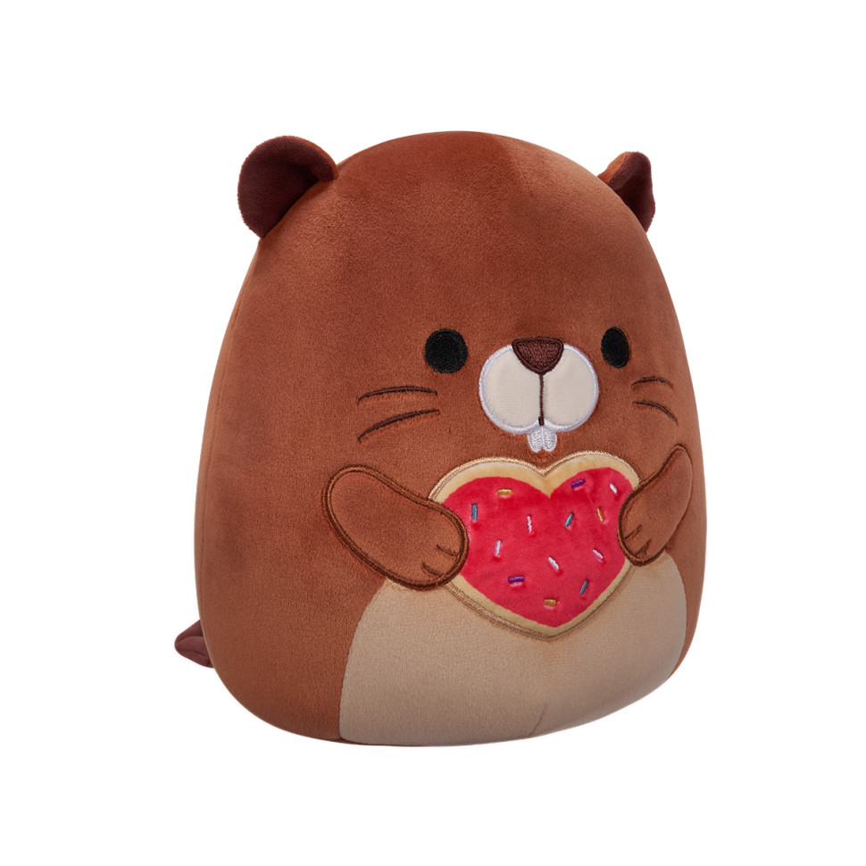 Мягкая игрушка Бобер Чип с сердечком Squishmallows SQVA00856, 19 см