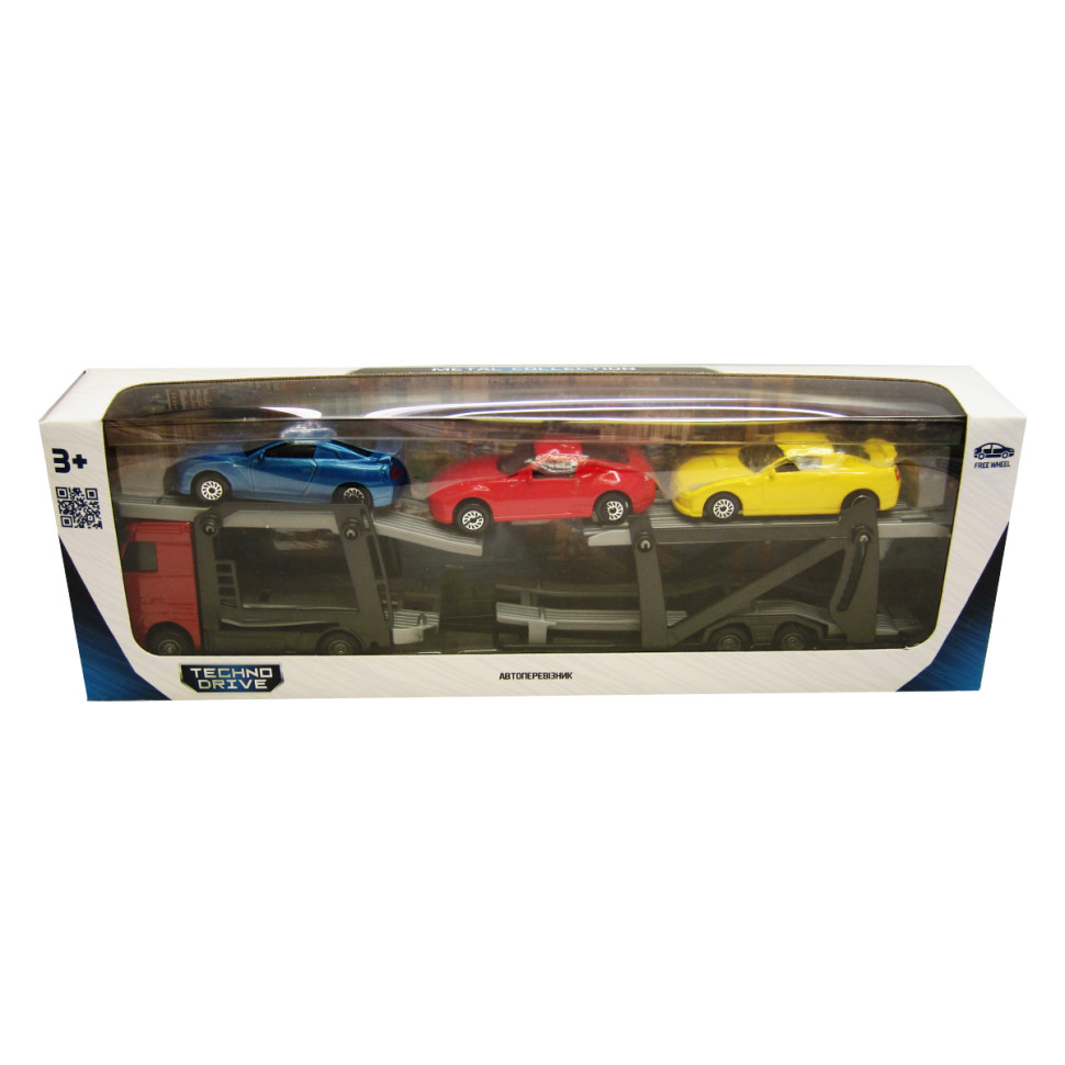 Ігровий набір Автоперевізник TechnoDrive 541756.270, 3 машини, 1:60