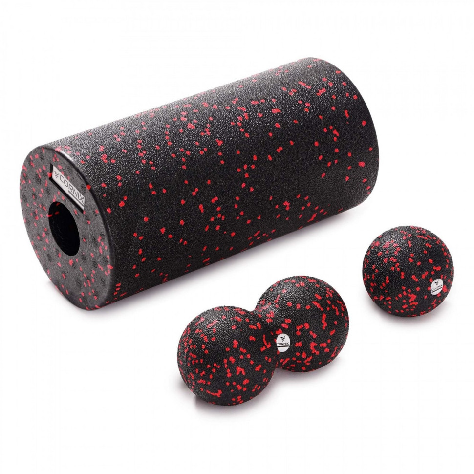 Масажний набір Cornix XR-0080 (Ball 8 см, Duoball 8 х 16 см і Foam Roller 30 х 15 см)