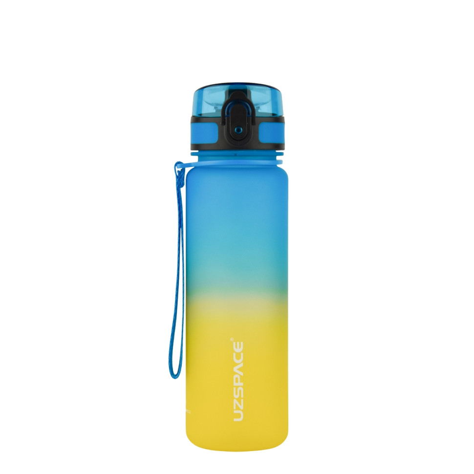 Бутылка для воды UZSPACE 3026(Yellow-Blue) 500 мл, желто-голубая