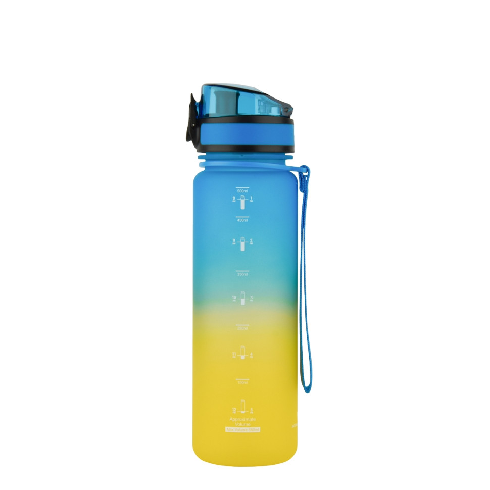 Бутылка для воды UZSPACE 3026(Yellow-Blue) 500 мл, желто-голубая