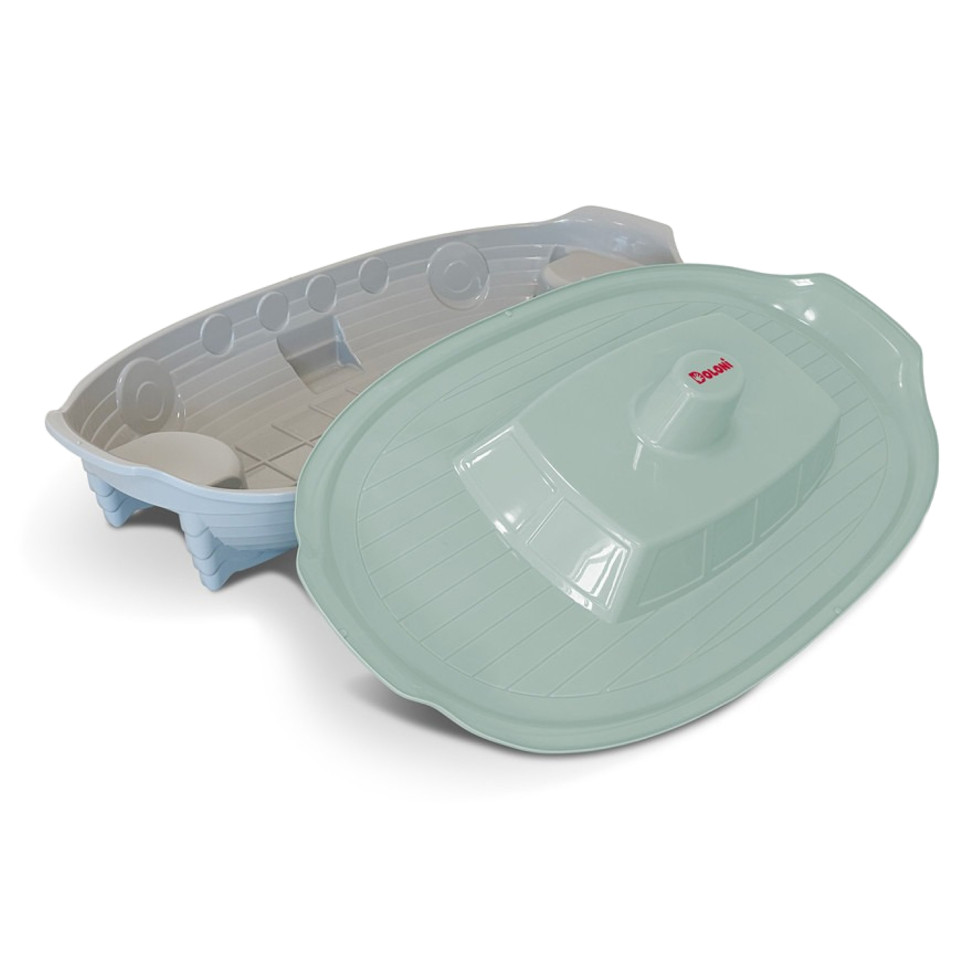 Детская песочница Корабль Doloni Toys 03355/7, 140×72×40 см, с крышкой