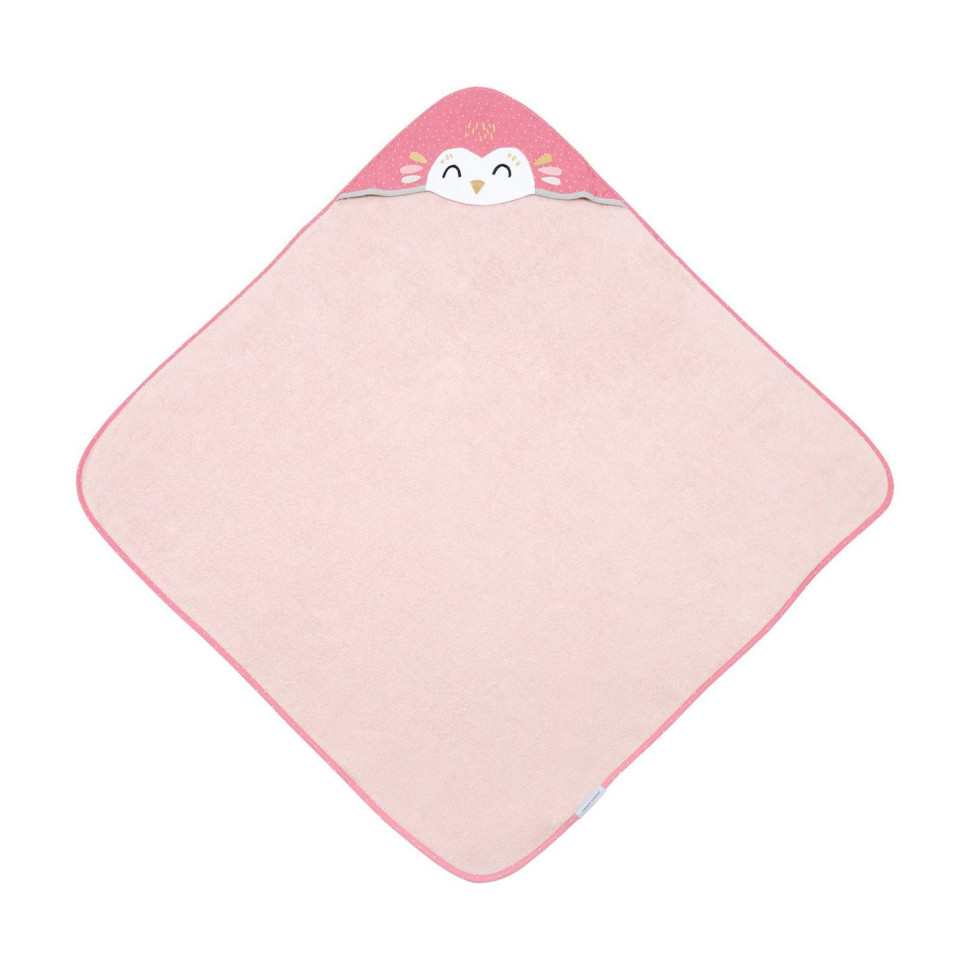 Дитячий рушник після купання Сова Canpol babies 26/801_pin з капюшоном 100x100 см