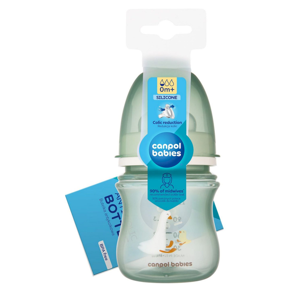 Бутылочка антиколиковая Гуси Canpol babies 35/244 с широким отверстием