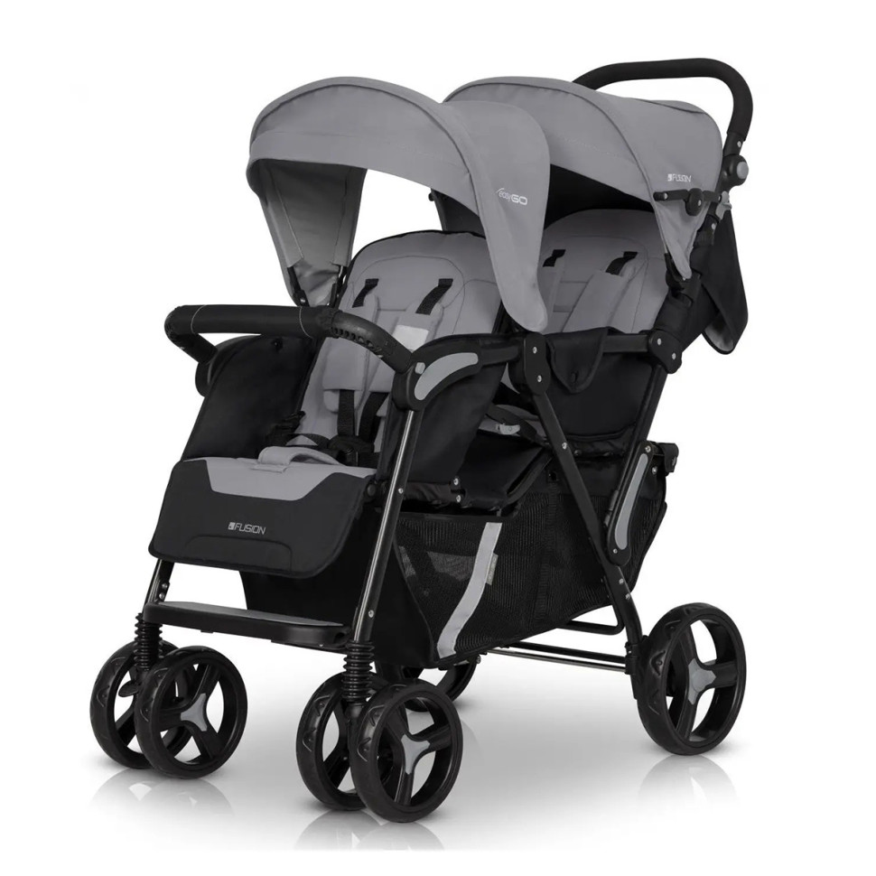 Коляска прогулочная для двойни EasyGo Fusion Duo 2021 9023-EGFD20-10 Pearl