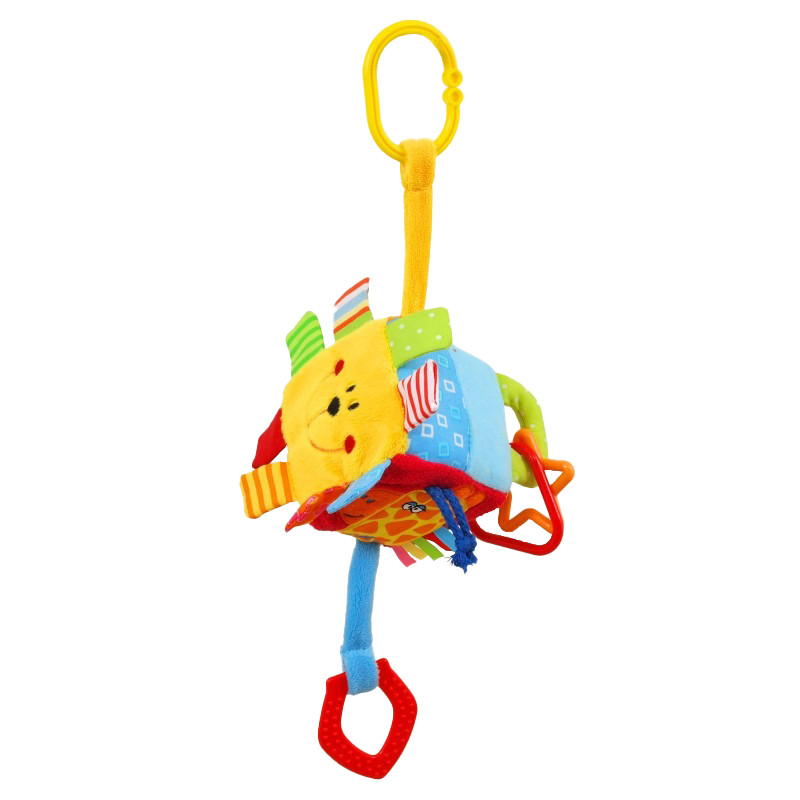 Розвиваючий плюшевий Кубик Baby Mix TE-8387-40 на кліпсі