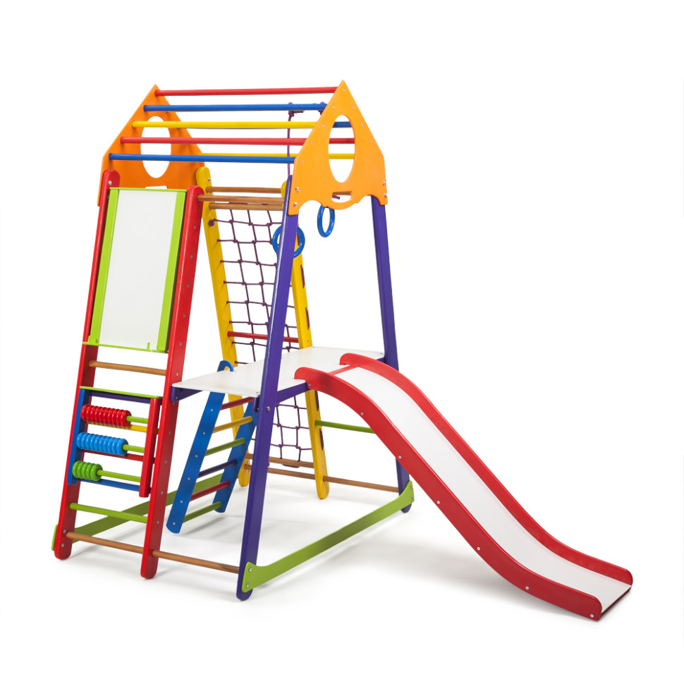 Детский спортивный комплекс SportBaby BambinoWood Color Plus 3 с мольбертом и столиком