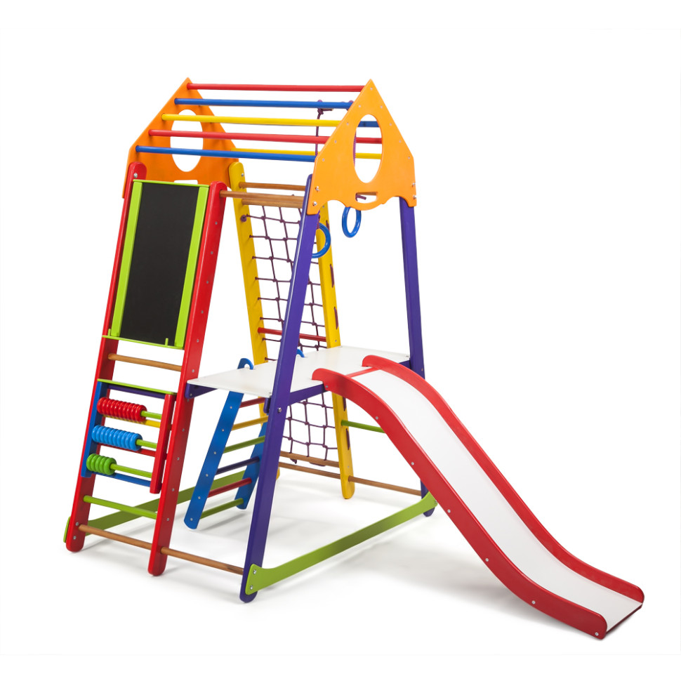 Детский спортивный комплекс SportBaby BambinoWood Color Plus 3 с мольбертом и столиком