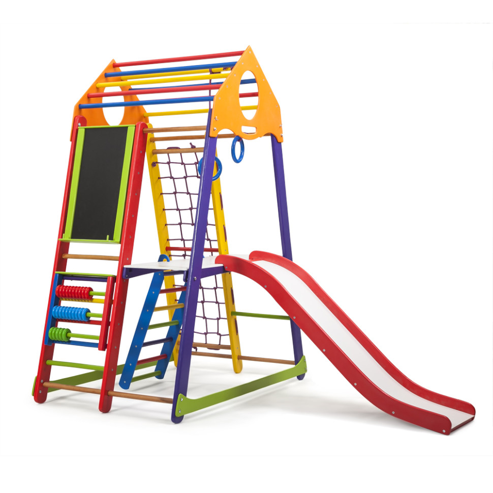 Детский спортивный комплекс SportBaby BambinoWood Color Plus 3 с мольбертом и столиком