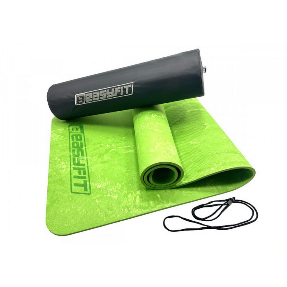 Килимок для йоги та фітнесу PER Premium Mat EasyFit EF-1930-1-E-G 8 мм + Чохол салатовий