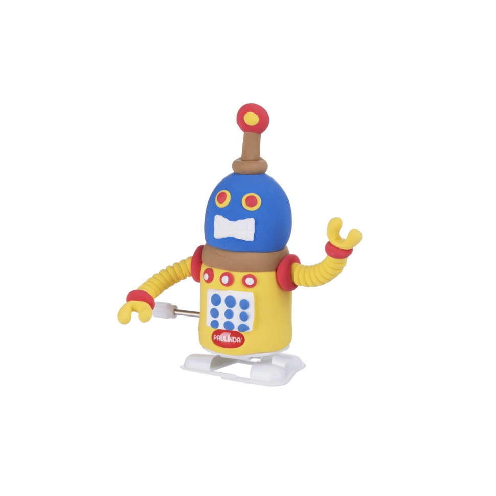 Масса для лепки Paulinda Super Dough Robot заводной механизм (шагает), желтый PL-081178-2