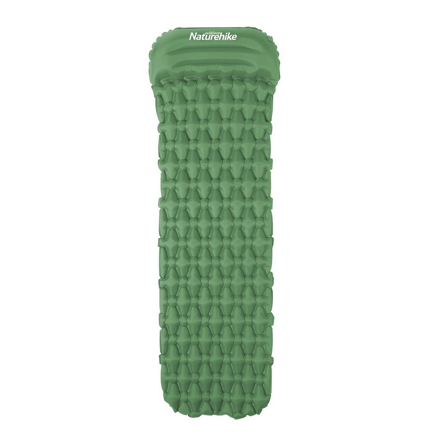 Килимок надувний з подушкою FC-12 NH19Z003-P Naturehike 6927595737750, 65 мм, зелений